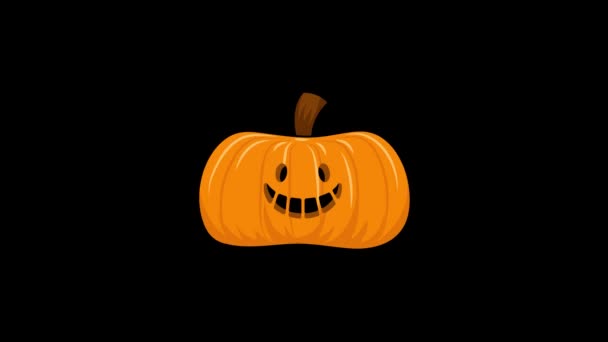 Halloween Háttér Animáció Sötétkék Éjszaka Halloween Háttér Sütőtök Kísértetjárta Ház — Stock videók