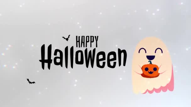 Halloween Pozadí Animace Dark Blue Night Halloween Pozadí Dýně Strašidelný — Stock video