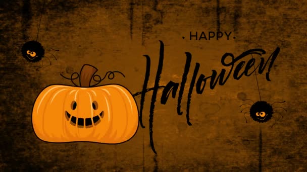 Fondo Halloween Animación Dark Blue Night Fondo Halloween Con Calabazas — Vídeos de Stock