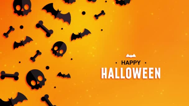 Fond Halloween Animation Fond Halloween Nuit Bleu Foncé Avec Citrouilles — Video