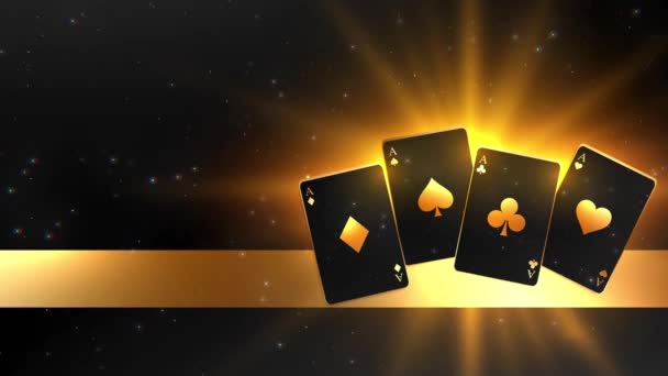 Abstract Casino Rummy Dice Neon Banner Ads Background — Stock Video