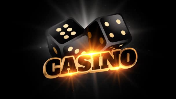 Abstract Casino Rummy Dobbelstenen Neon Banner Ads Achtergrond — Stockvideo