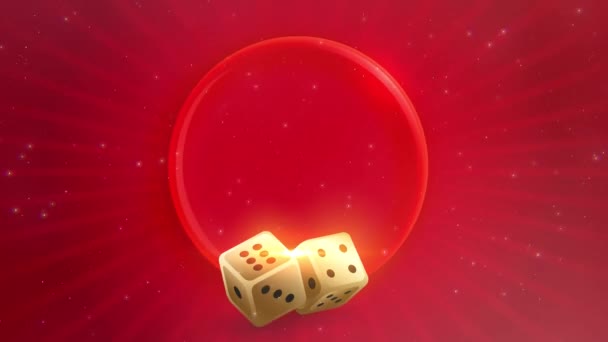 Abstract Casino Rummy Dice Neon Banner Ads Fundo — Vídeo de Stock