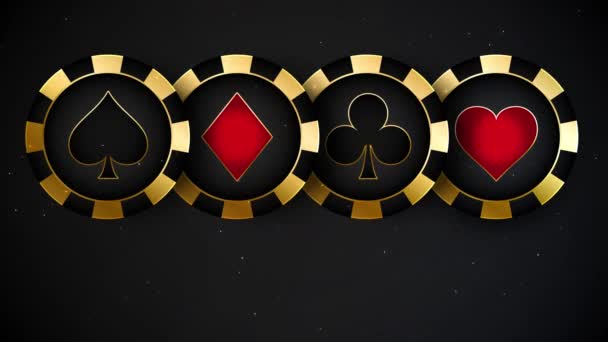 Resumen Casino Rummy Dice Neon Banner Ads Fondo — Vídeos de Stock