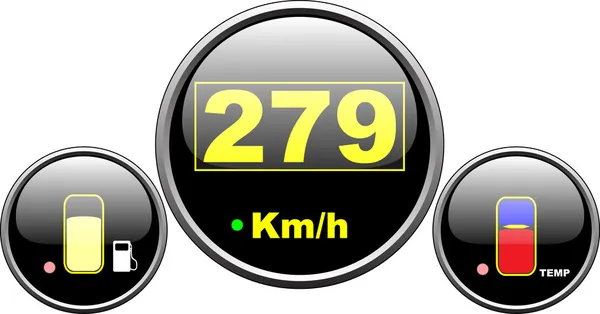 Tachimetro cruscotto — Vettoriale Stock
