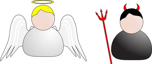 Teufel und Engel-Ikone — Stockvektor