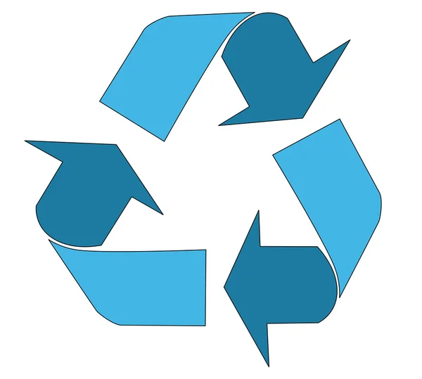 Ikona modré recykl — Stockový vektor