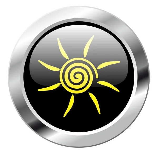 Sun button — Stock Vector