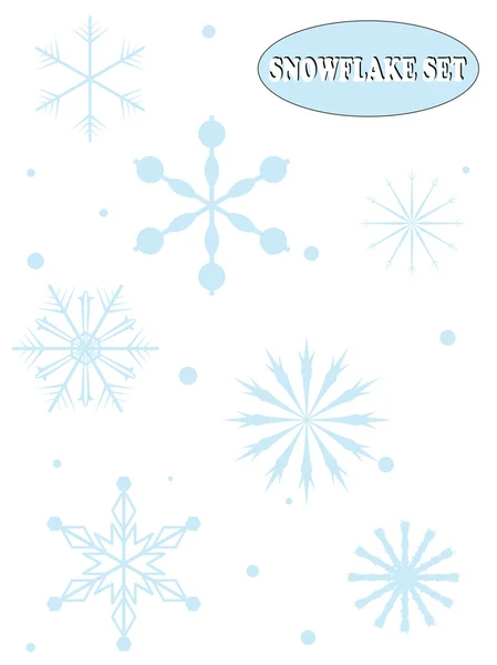 Snowflake set — Stock Vector