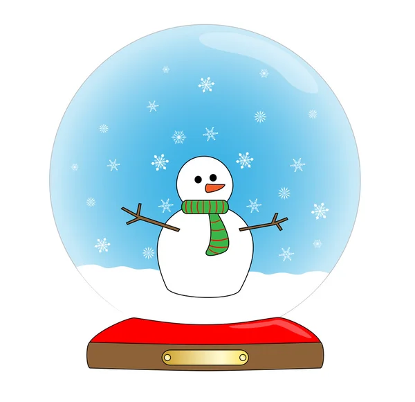 Crystal ball with snowmen — Stock Vector