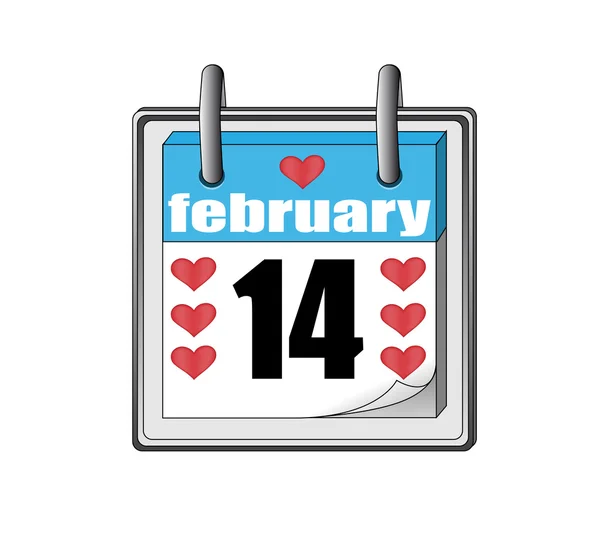 St Valentines day icon of the calendar — Stock Vector