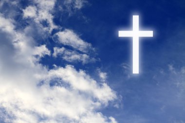 Religion. Christian cross in the sky clipart