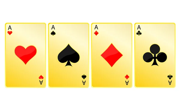 Vector image of four different playing cards — Stock Vector