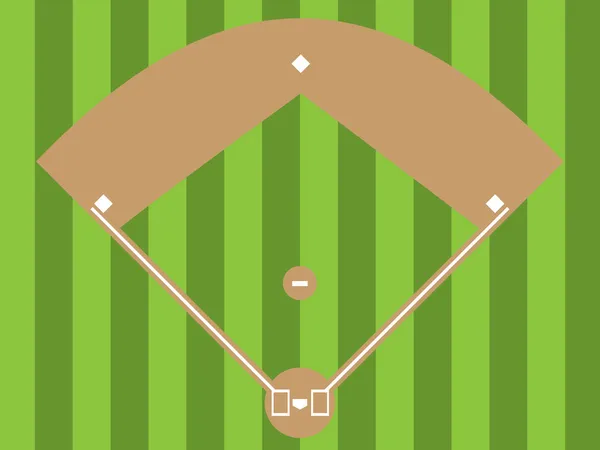 Illustration of a baseball diamond (an overhead view) — Stock Vector