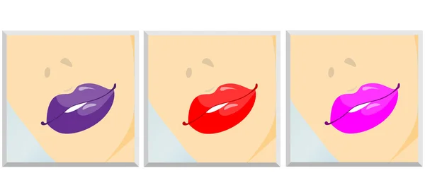 Ensemble de lèvres — Image vectorielle