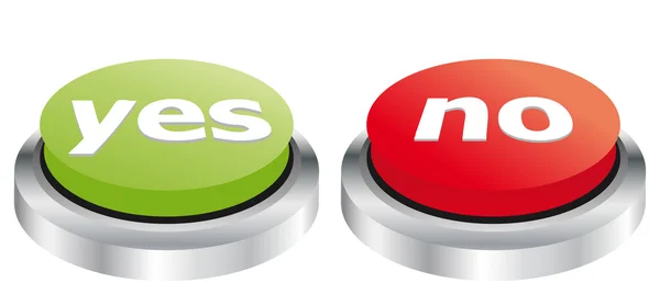 Yes and no buttons — Stock Vector