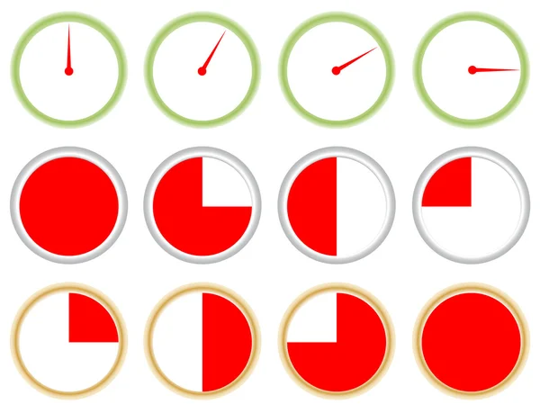 分钟、 秒、 小时定时器 — 图库矢量图片