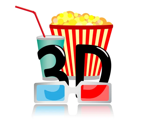 Ícone de cinema 3d — Vetor de Stock