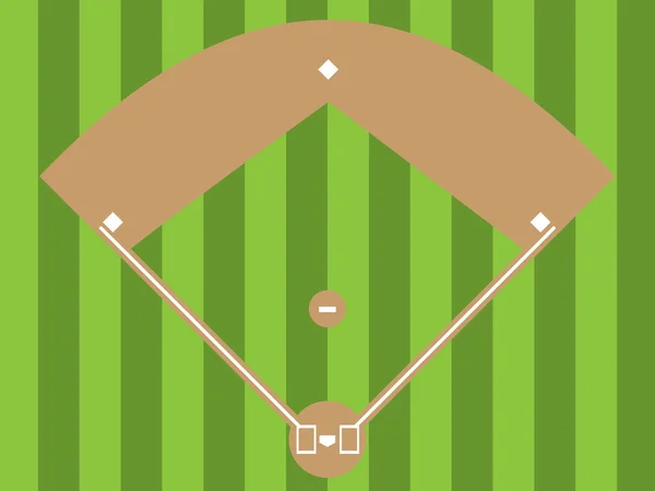 Ilustracja baseball Diamond (widoku narzutów) — Wektor stockowy