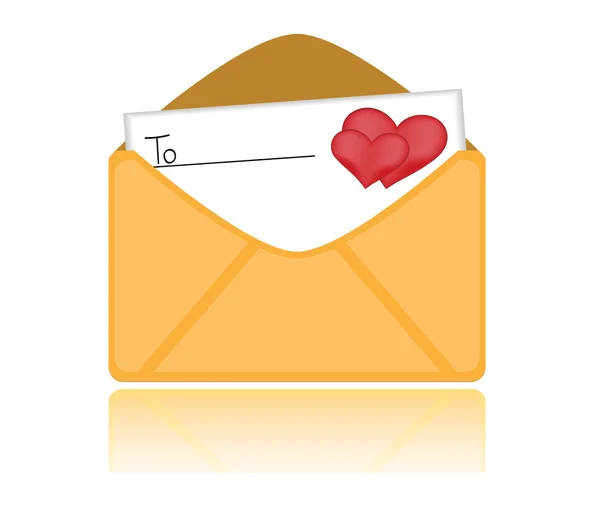 Lettre d'amour avec enveloppe — Image vectorielle