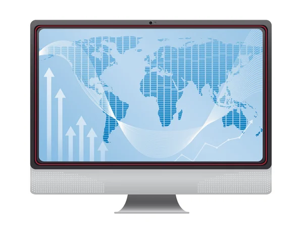 Global finance on screen — Stock Vector
