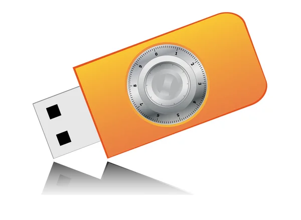 Icona protezione dati - USB — Vettoriale Stock