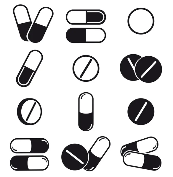 Pills and capsules — Stock Vector