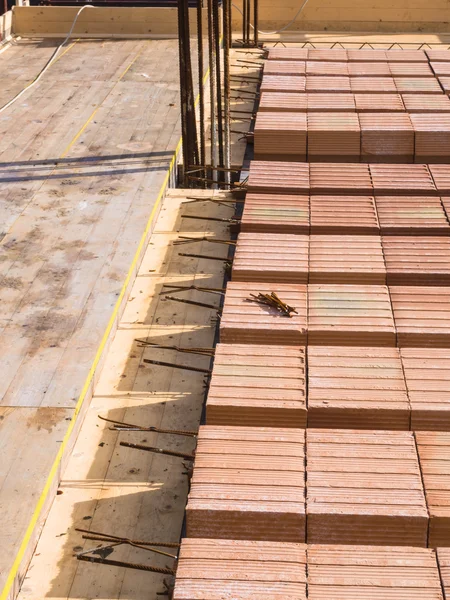 Lastre da costruzione in cemento armato — Foto Stock