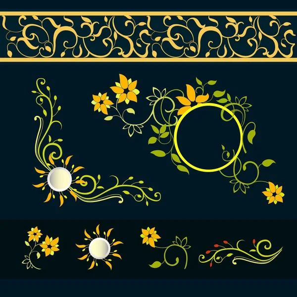 Conjunto de vector floral — Vector de stock