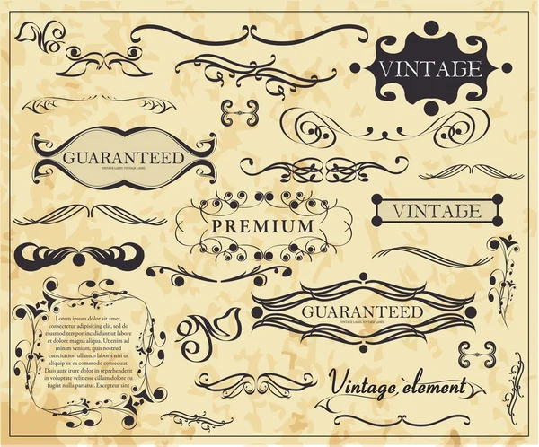 Jeu vectoriel d'éléments de conception calligraphique — Image vectorielle