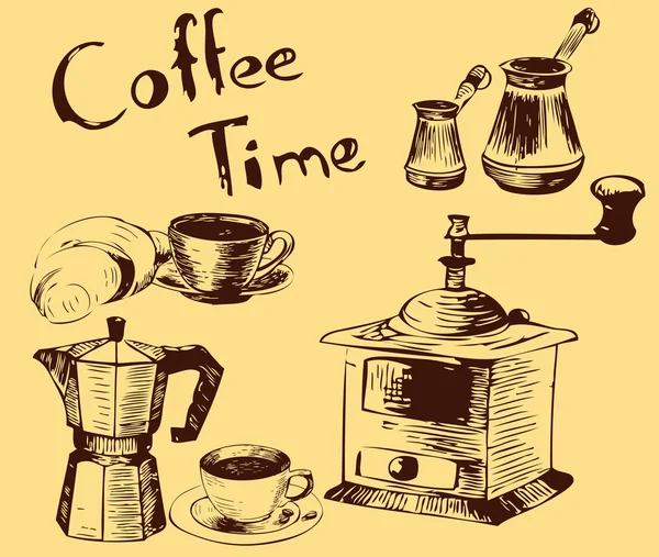 Kaffe tid, sömlös bakgrund — Stock vektor