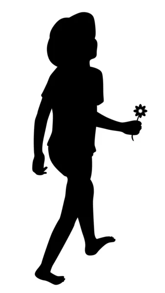 Enfant avec une fleur — Image vectorielle