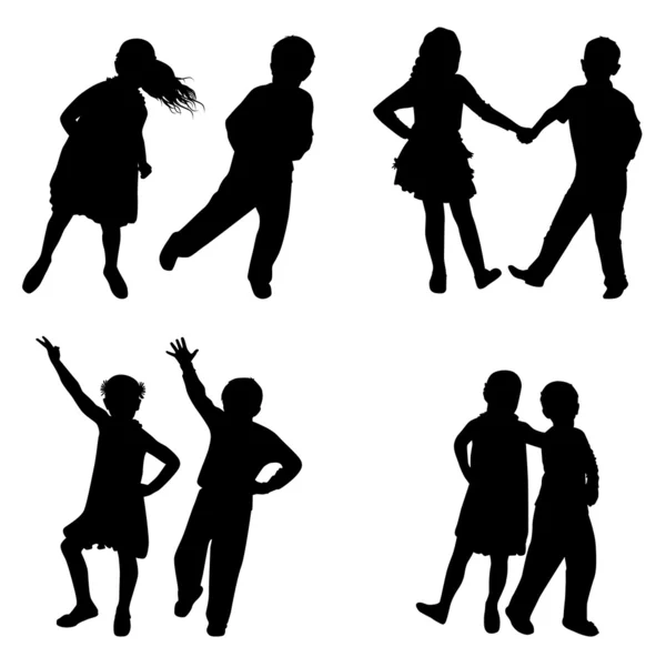 Kinderen dansen set — Stockvector