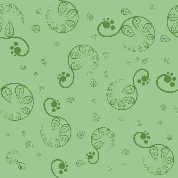 Patrón floral verde sin costuras. Ilustración vectorial — Vector de stock