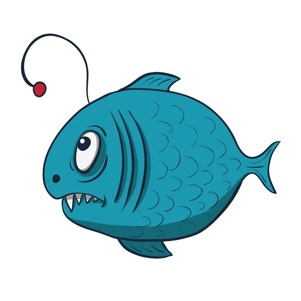 Lustige Zeichentrickfische. Vektorillustration — Stockvektor