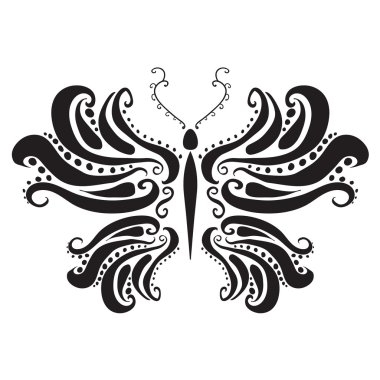 soyut siluet bir kelebek. vektör çizim