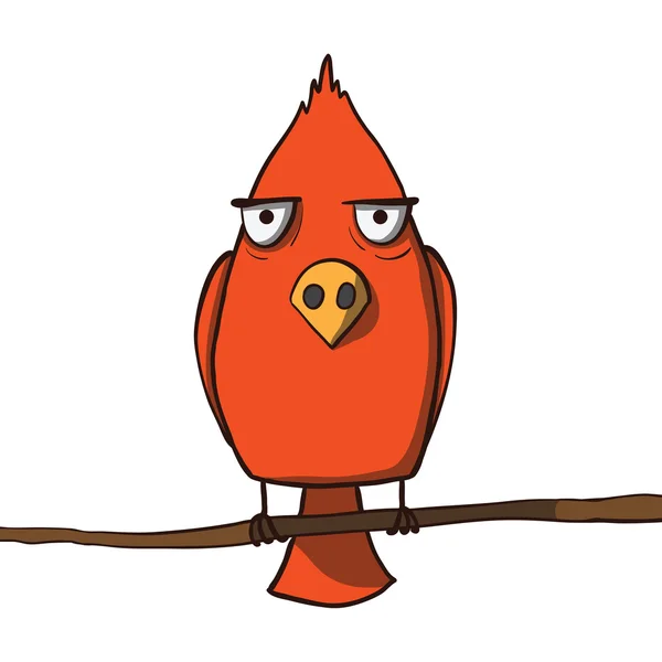 Śmieszne kreskówka czerwony ptak. Ilustracja wektorowa — Wektor stockowy