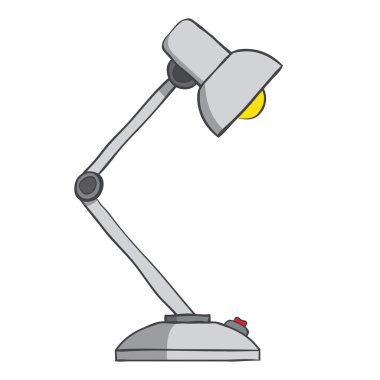 Masa lambası beyaz arka plan düğmesini kullanarak. vektör çizim