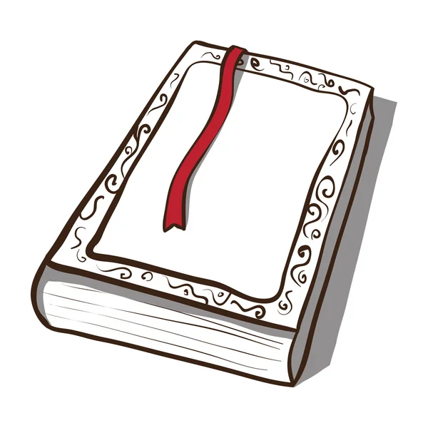 Un viejo libro blanco. Icono del vector. ilustración dibujada a mano — Vector de stock