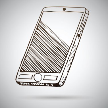Smartphone kroki. vektör çizim