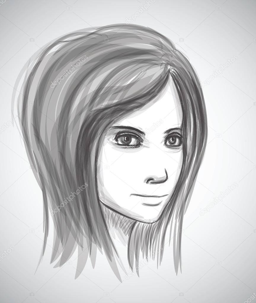 Sketch Faces Pencil Beauty Girl Face Pencil Sketch