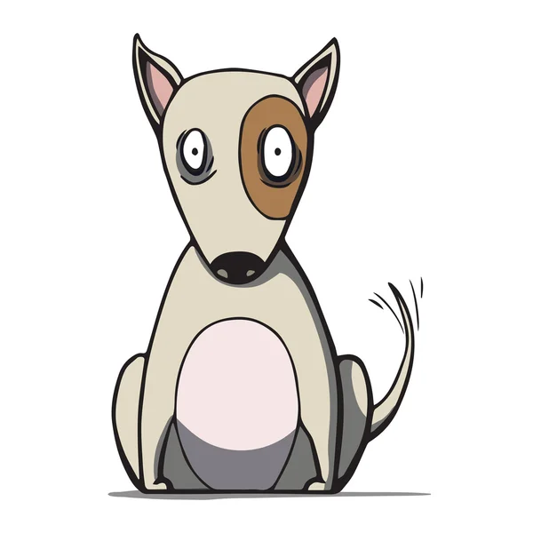 Rolig tecknad bull terrier hund. vektor illustration — Stock vektor