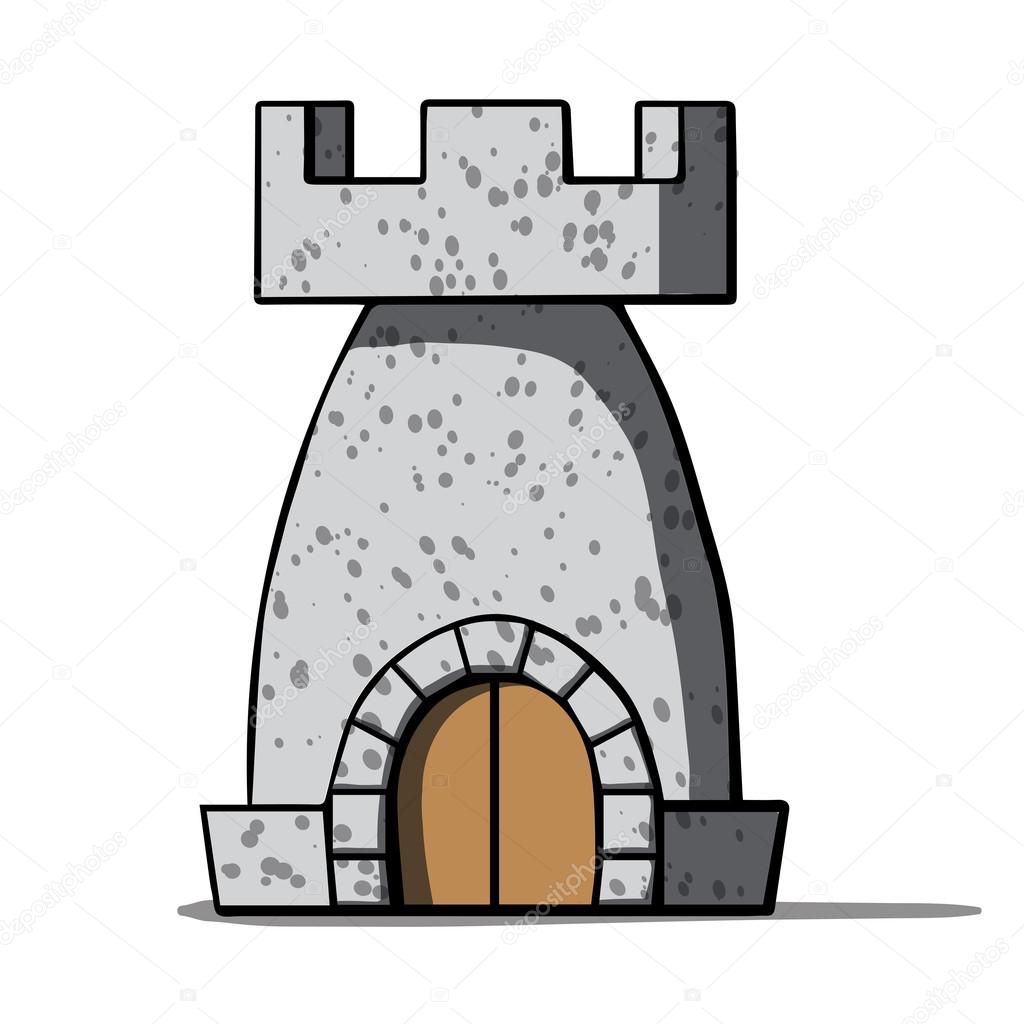 Cartoon medieval tower. Vector illustration