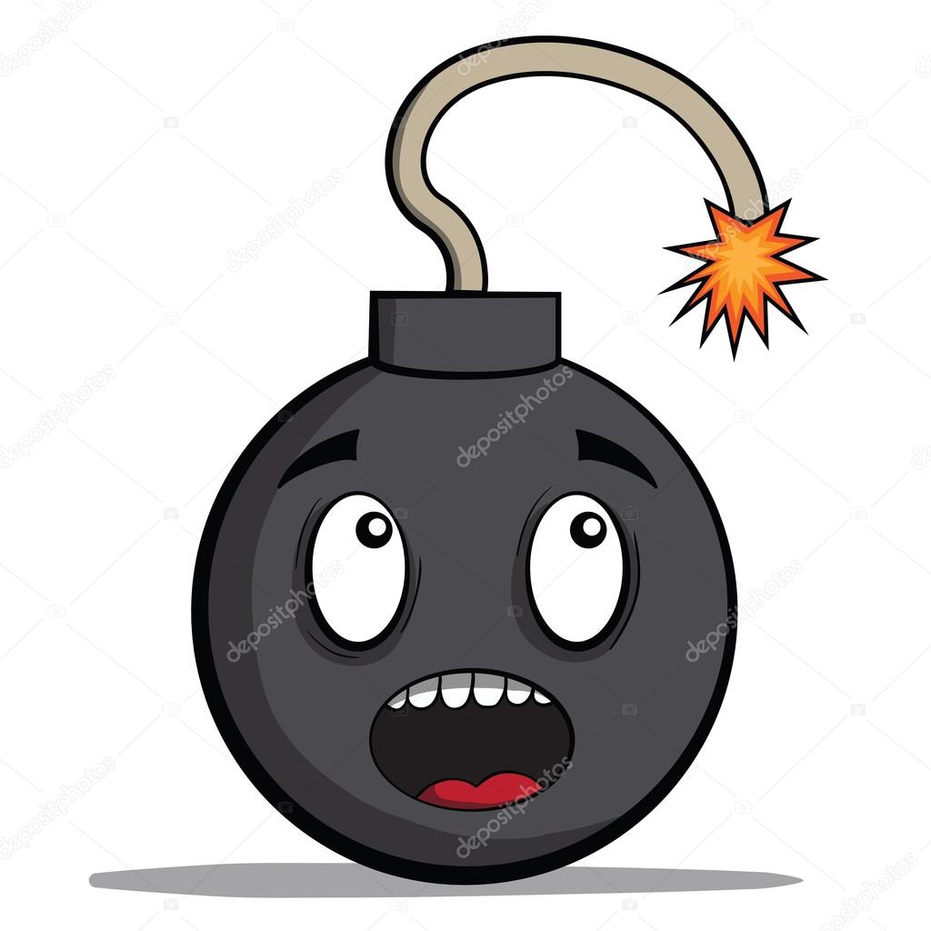 Funky cartoon bomb ready to explode. Vector illustration