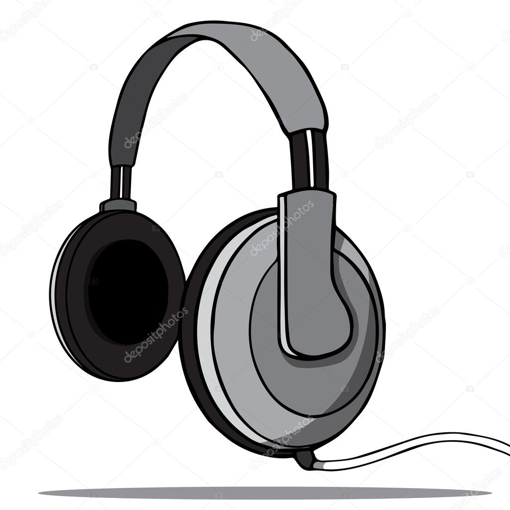 Headphones on a white background. Vector illustration