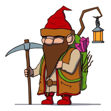 karikatür cüce mayın. vektör çizim.