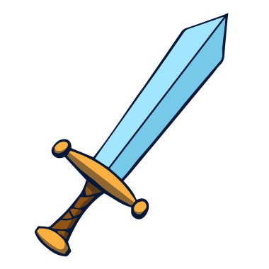 Cartoon sword. Vector illustration clipart