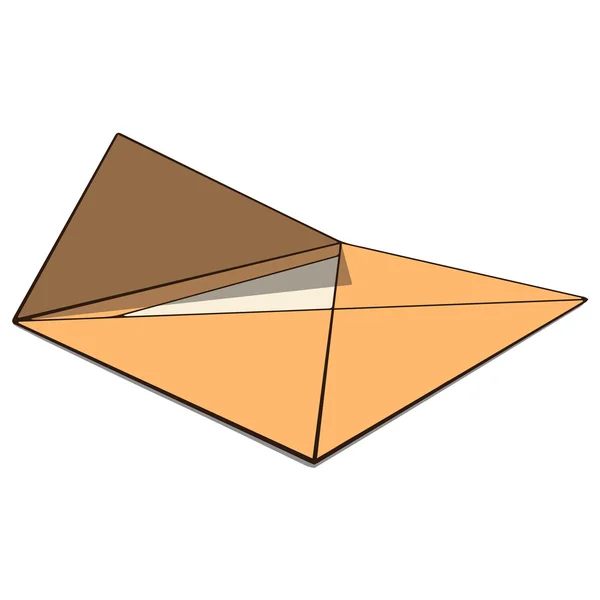 Öppna kuvertet med papper. perspektivritning. vektor — Stock vektor