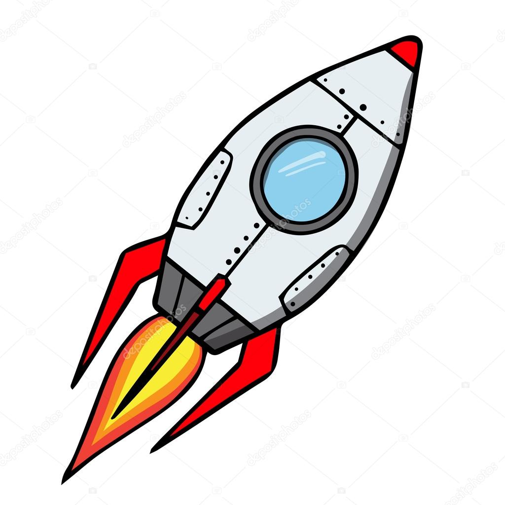 Space rocket. Cartoon vector illustration