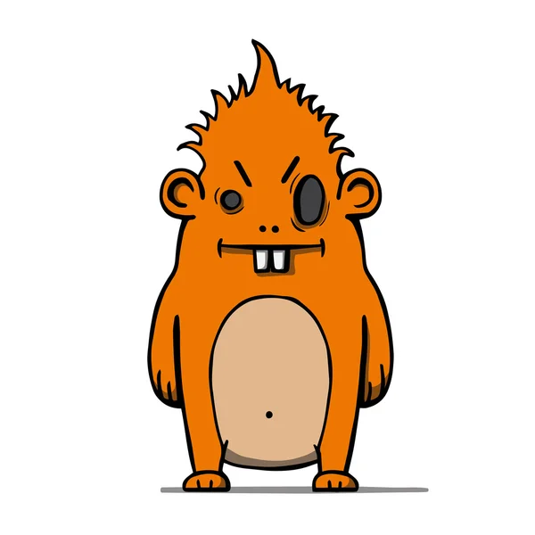 Grappige boos cartoon harig monster. vectorillustratie Vectorbeelden